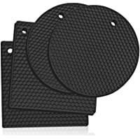 Los mejores  - KITCHENATICS Salvamanteles Silicona: 4 pc. Tapetes de Silicona para Hornear Multiuso – Salvamanteles Resistentes al…